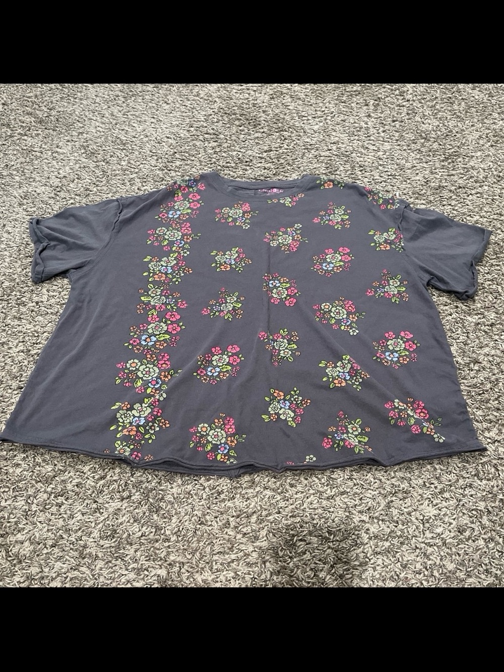 natural life, short sleeve T-shirt with multicolor floral print XL